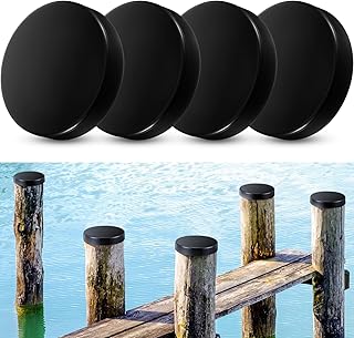 Landical 4 Pcs Marine Dock Piling Cap Protective Dock Post Caps Boat Pylon Edge Dock Pole Caps, Flat Top Design