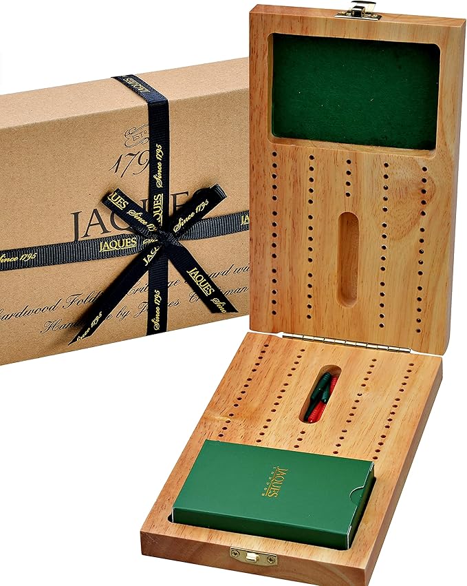 Jaques of London Cribbage Board Luxury Cribbage Set With Cards And