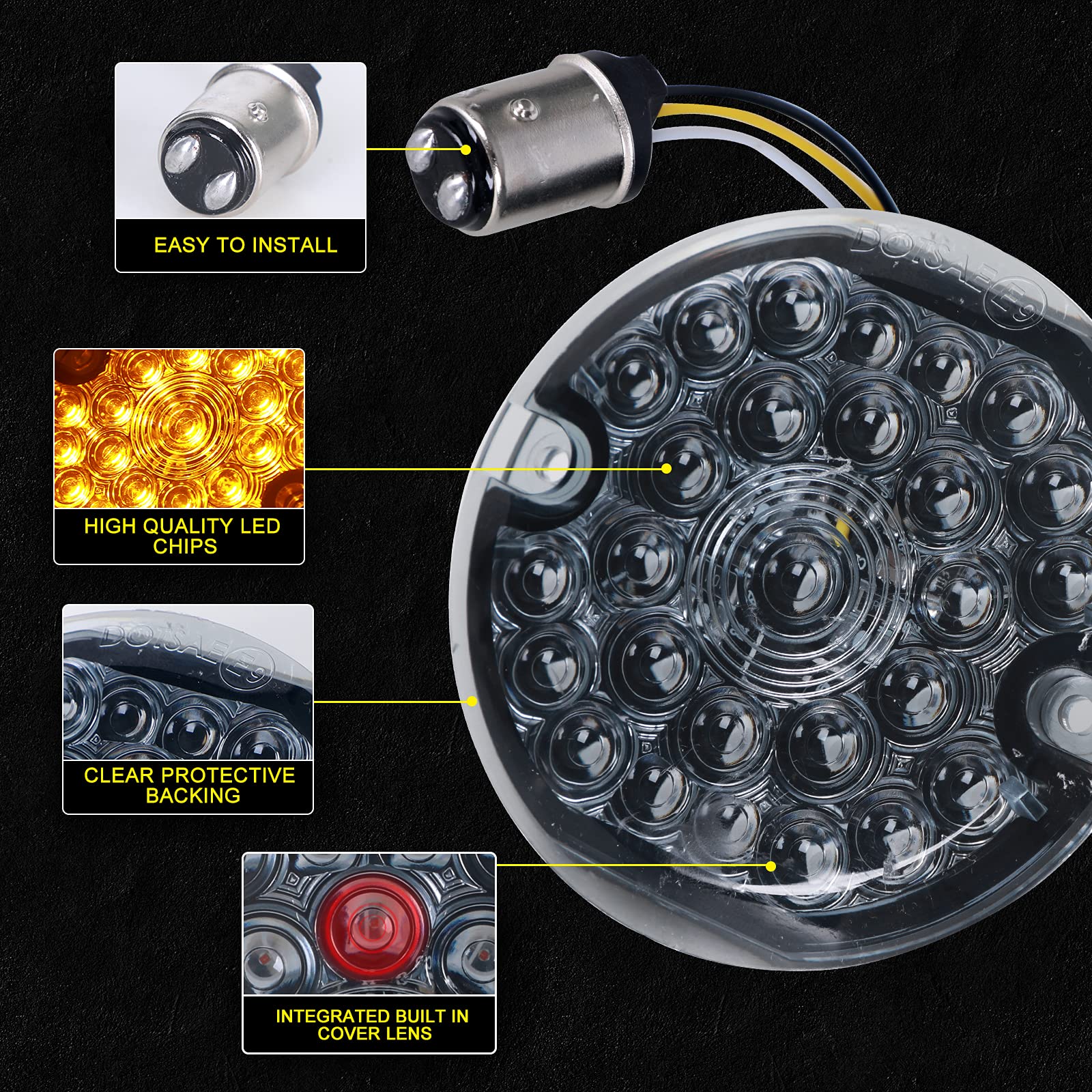 Amazon.com: REALOVE 3-1/4 Inch Front Led Turn Signal 1157