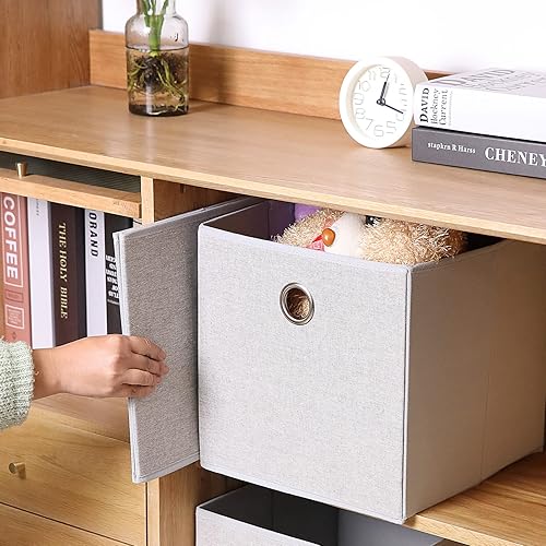 Miniatura 5 de BOMKEE Closet Organizers and Storage Bins Collapsible Drawers Organizer Foldable Storage Cubes Storage Baskets for Home Bedroom Office Closet Set of