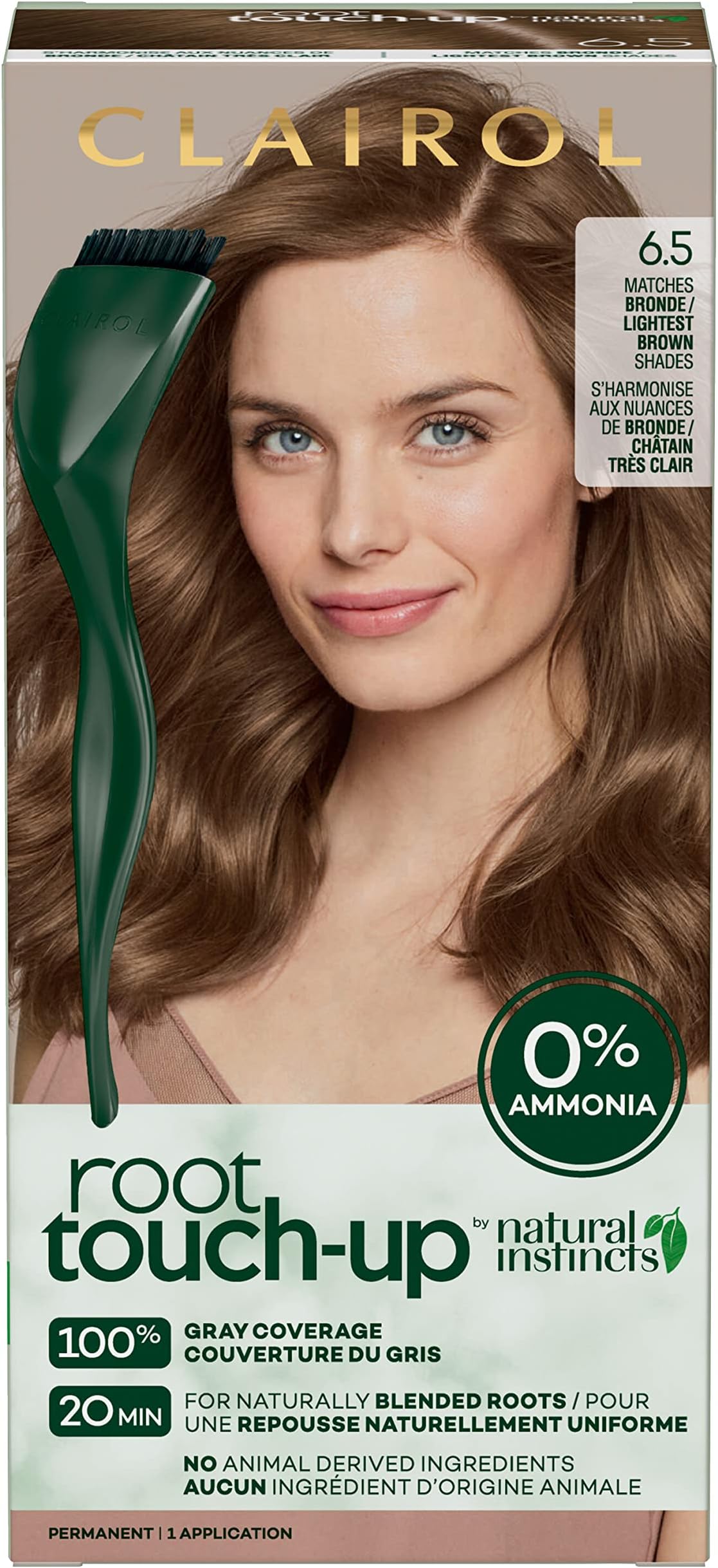 Root Touch-Up by Natural Instincts Permanent Hair Dye, 6.5 Bronde Hair Color, 1 Count