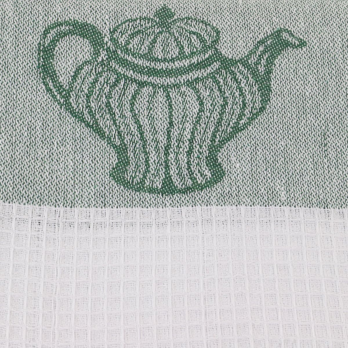 Set di 12 strofinacci in cotone a nido d'ape jacquard REBECCA – multicolore – 55 x 75 cm