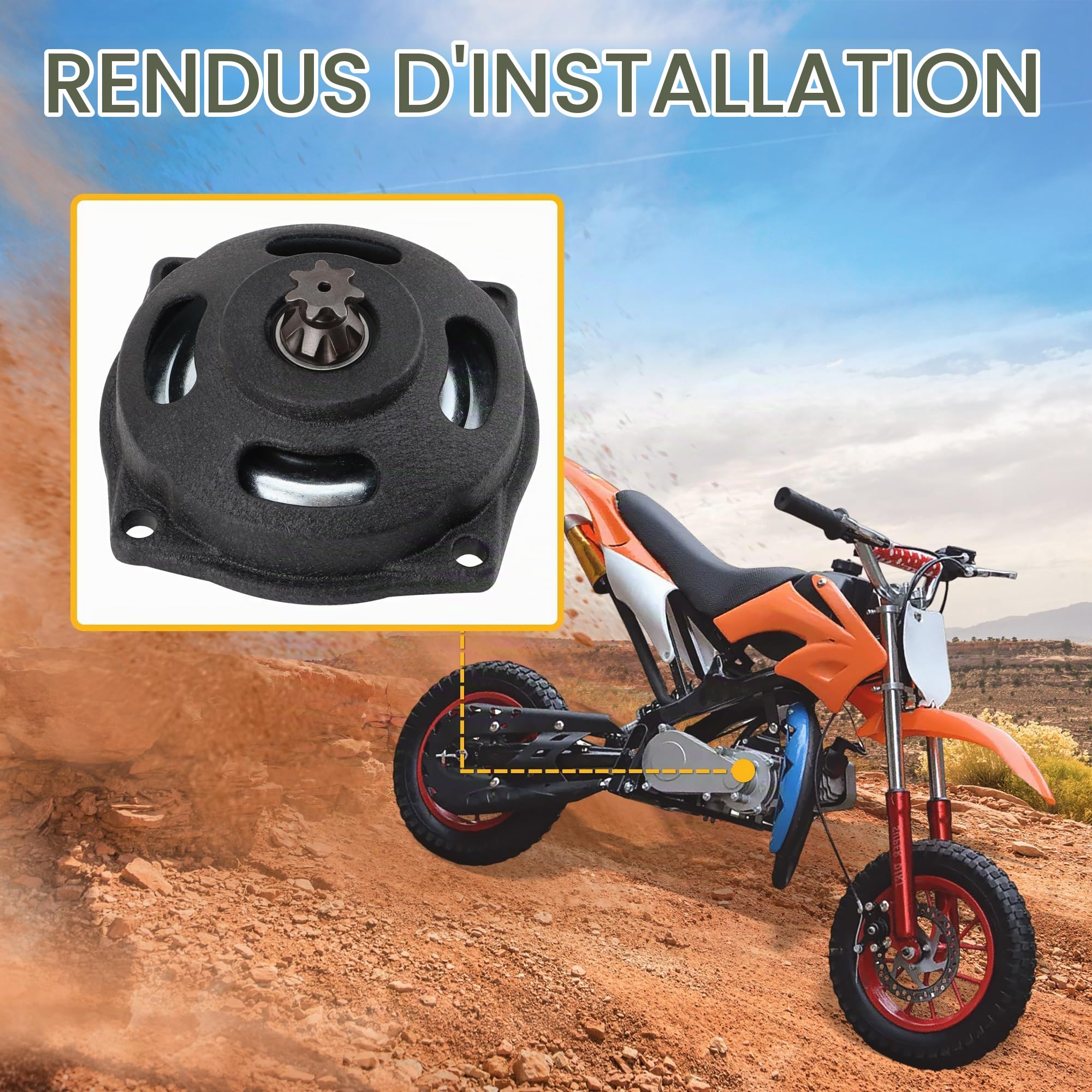 GOOFIT 7 dents tambour embrayage boîte de vitesses Remplacement pour 2 stroke 47cc 49cc Pocket Bike