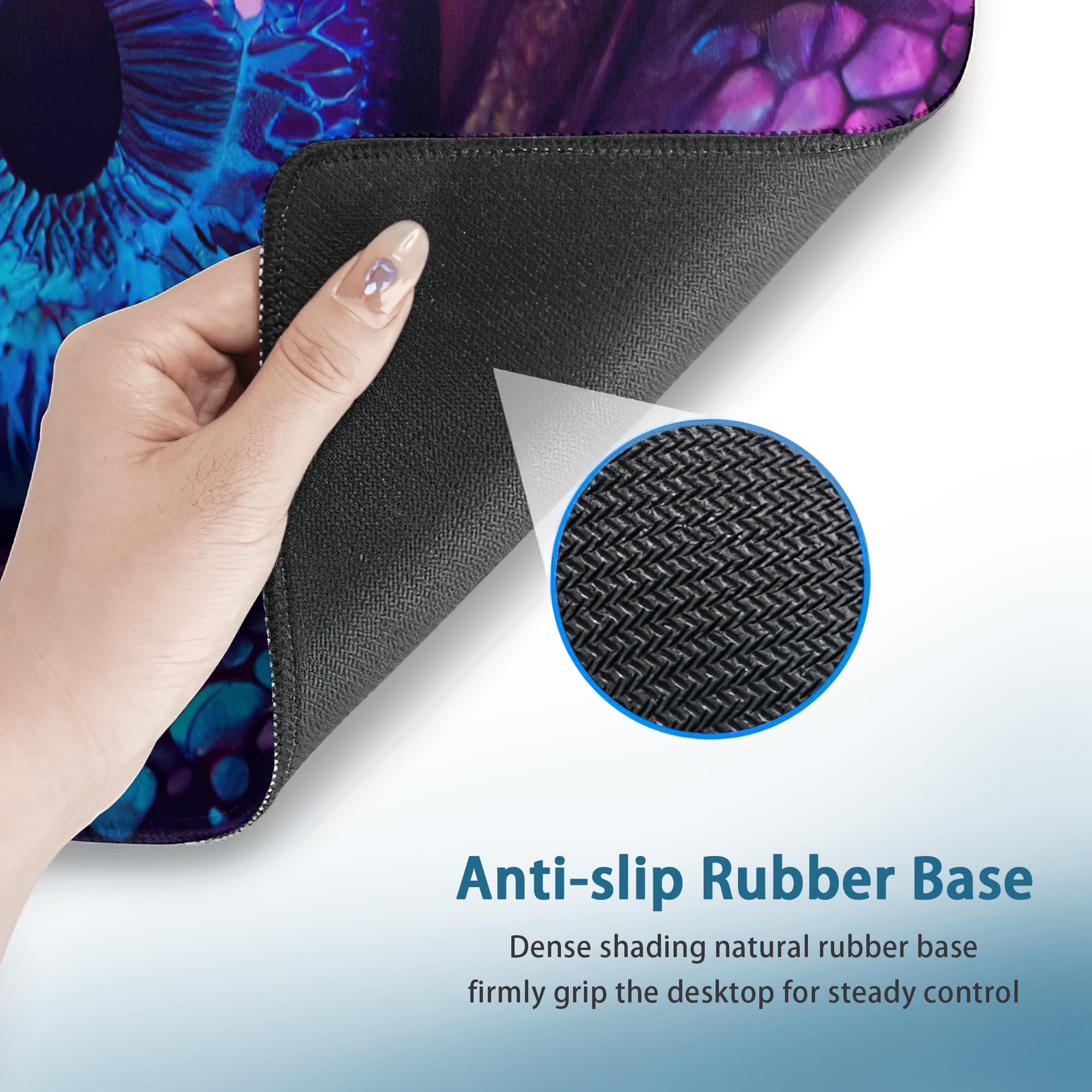 Amazon.co.jp：デスクマット 青と紫 ファンタジー ドラゴンアイ 拡張