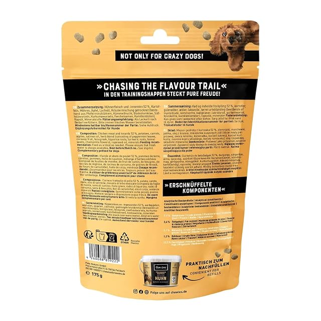 Foto 2 de 7 de Chewies Gallina de Entrenamiento para Perros, sin Cereales, Suave y sin azúcar, monoproteína para Perros