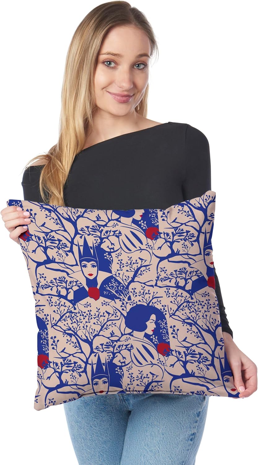 Ashford Textiles Disney Snow White Forest of Apples Printed Throw Pillow, Soft Princess Snuggle Pillow, 18 x 18 inches