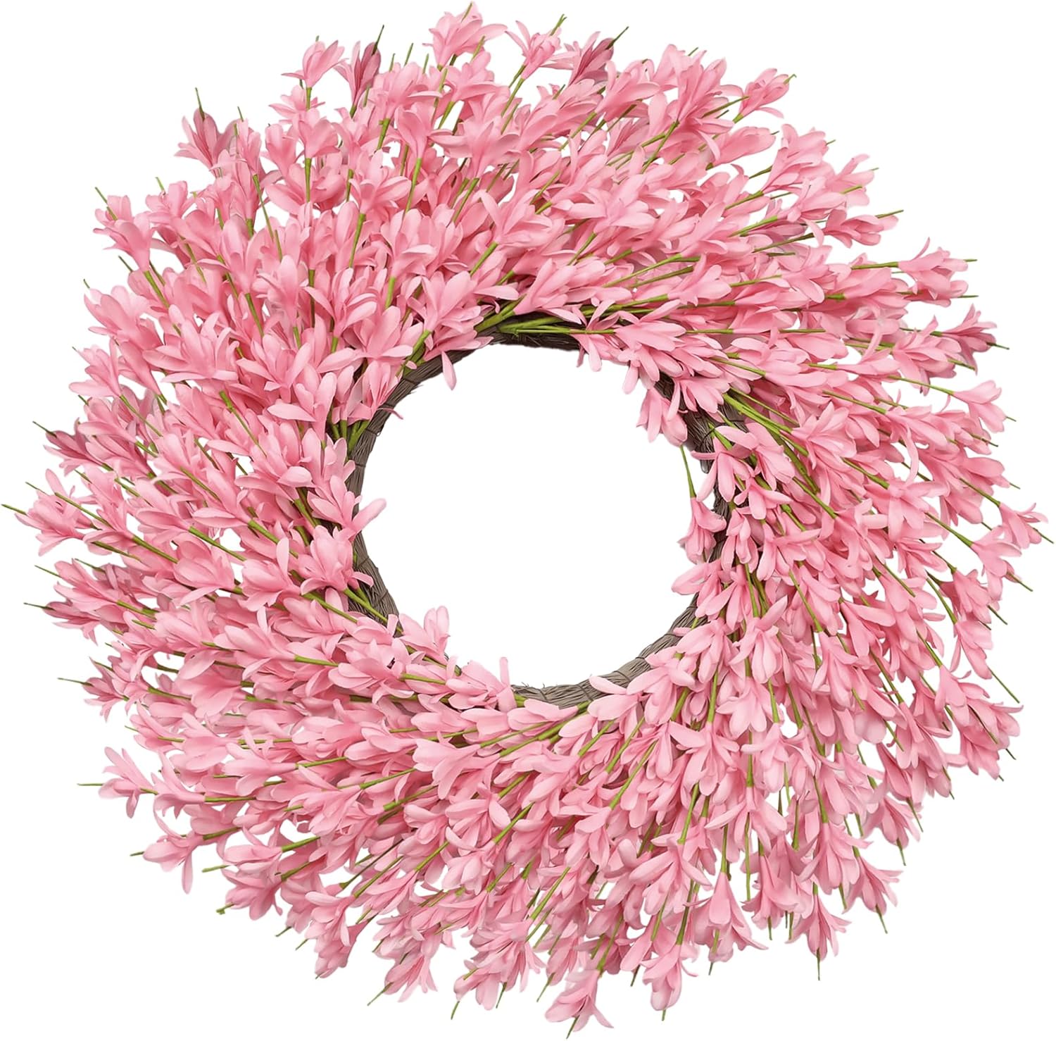 26 Inch Spring Wreaths for Front Door Large Valentines Spring Door Wreath Easter Wild Floral Summer Wreaths Outside All Season for Farmhouse Porch Wall Wedding Living Room Home Decor(Pink)