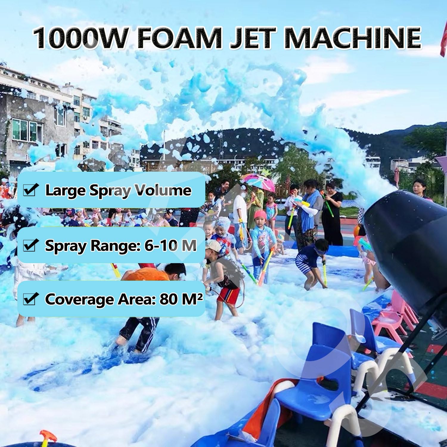 Macchina per Schiuma, Cannone per Schiuma da 1000 W per Feste, Produttore di Schiuma Portatile con Treppiede, Potente Macchina per Schiuma per Feste, per Cortile, Piscina, Eventi All'aperto