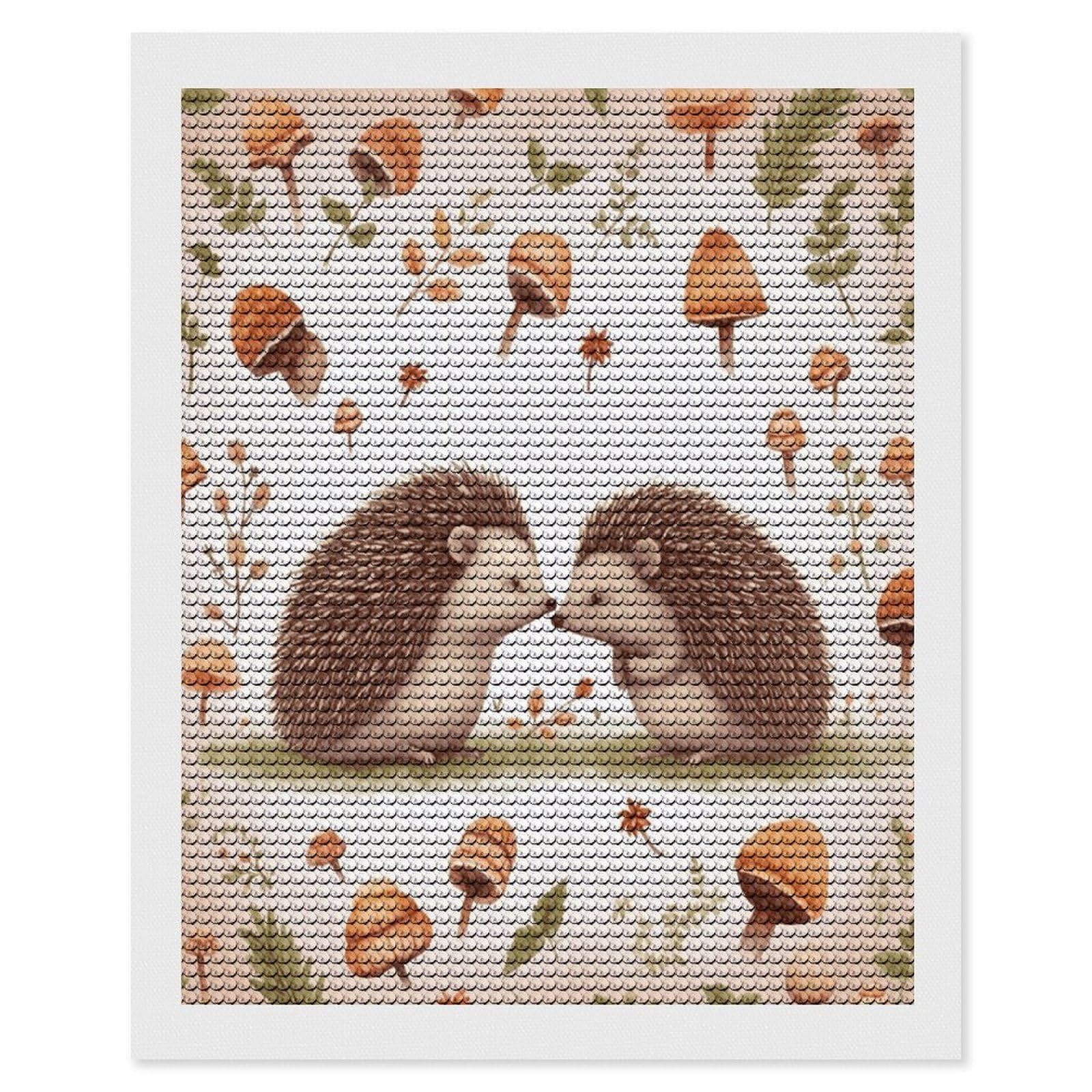 JTREHY Nature Lovely Hedgehog Lovers Diamond Art Kits Personalized DIY Round Diamond Painting Kits for Beginner Full Drill Diamonds Dots Paintings for Adults Gem Art Crafts Home Decor