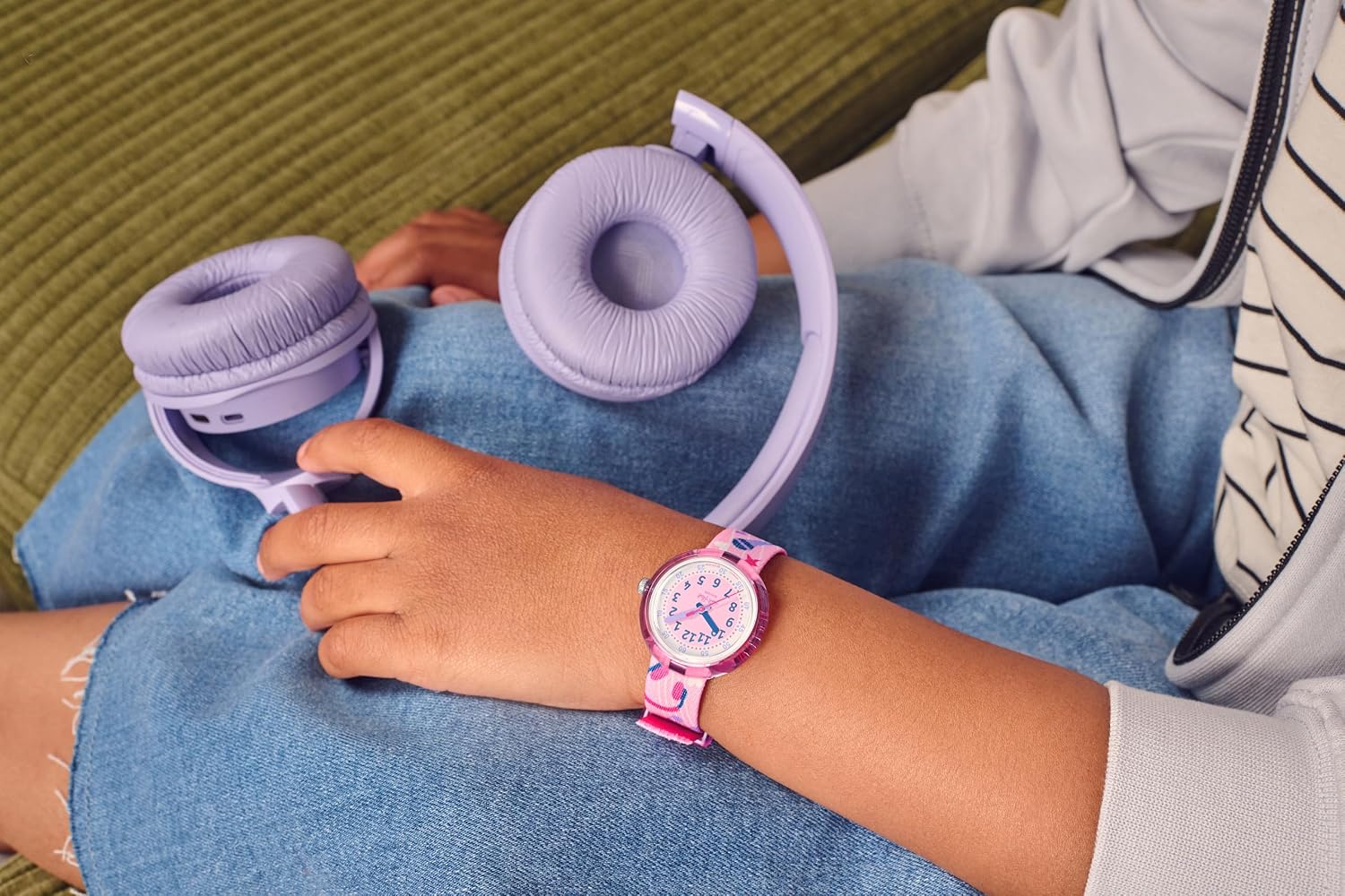 Flik Flak Girl Kids Watch Casual Pink Bio-sourced Water Resistant Quartz KARAOKEE
