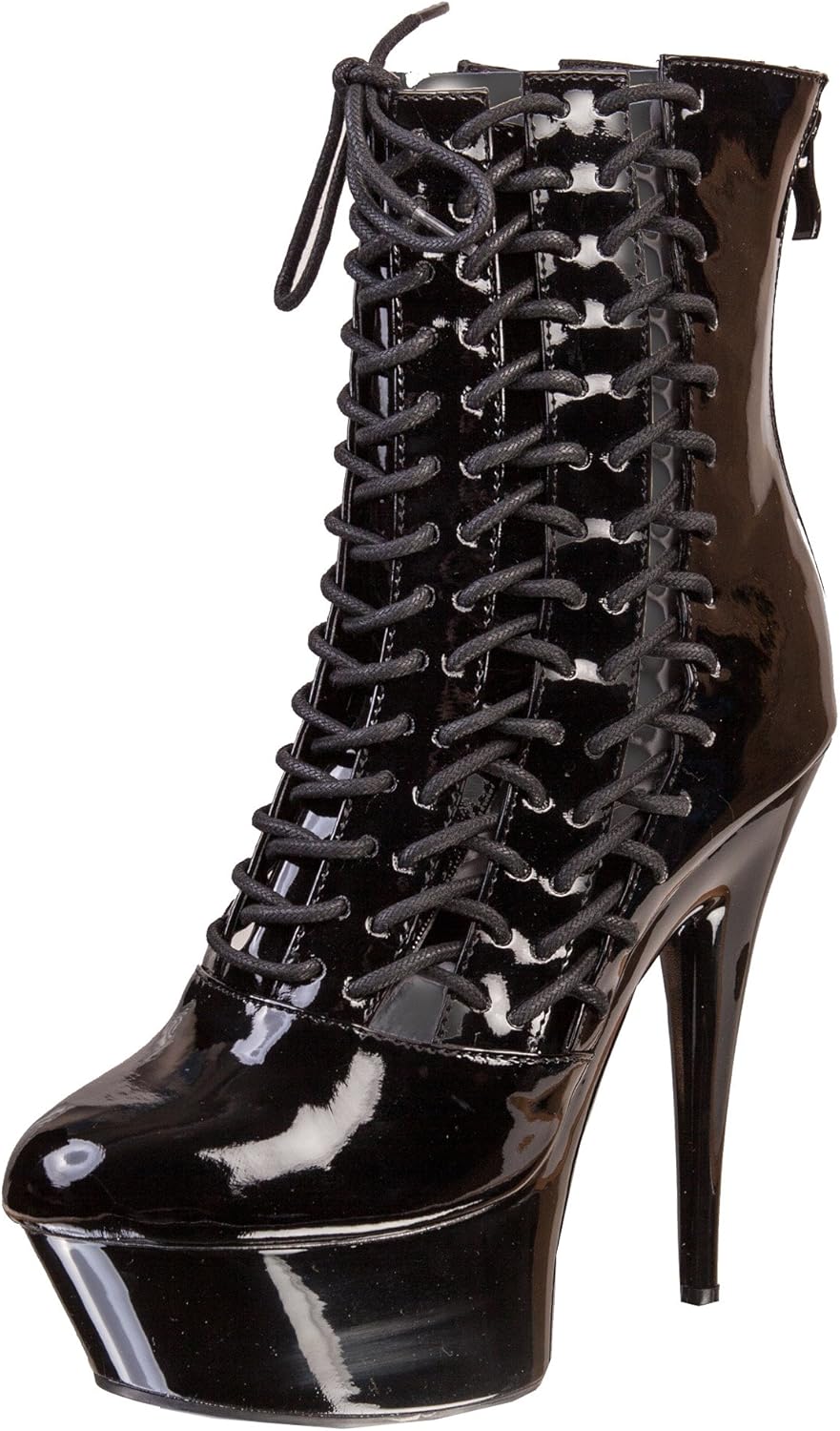 Ellie Shoes Milla Heel Ankle Boots with Inner Zipper, Black, Size Eight