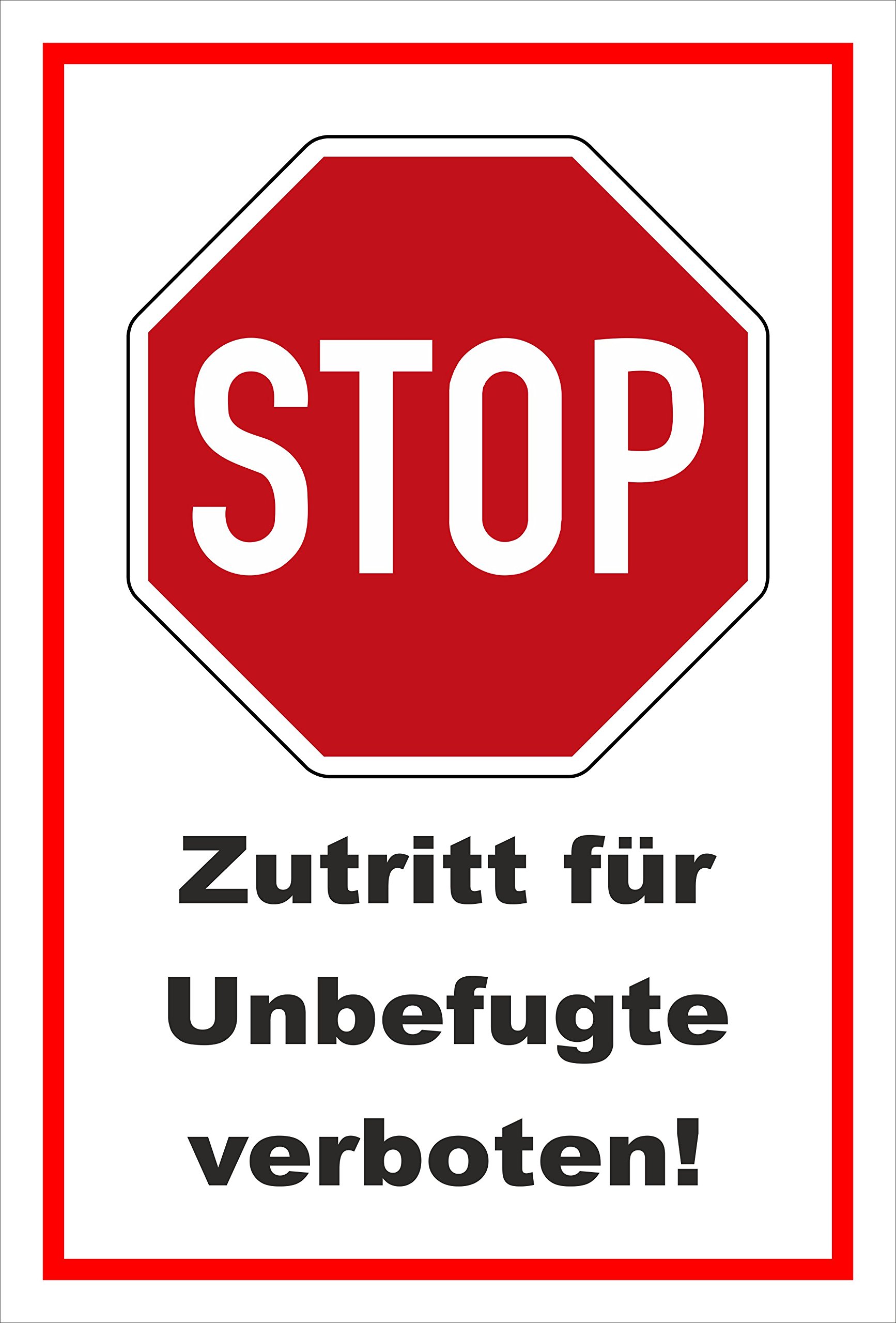 Cartello Adesivo "Stop – Tenuta – Vietato Entrare – Pericolo Di Vita" – Made In Germany, 20 Varianti E Dimensioni A Scelta