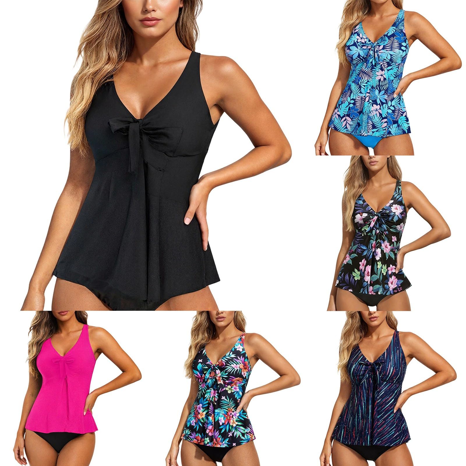 Haut de Tankini pour Femme, Maillot de Bain Simple, élégant, rembourré, vêtements de Plage, Sport et Loisirs (Haut de Tankini Seul)