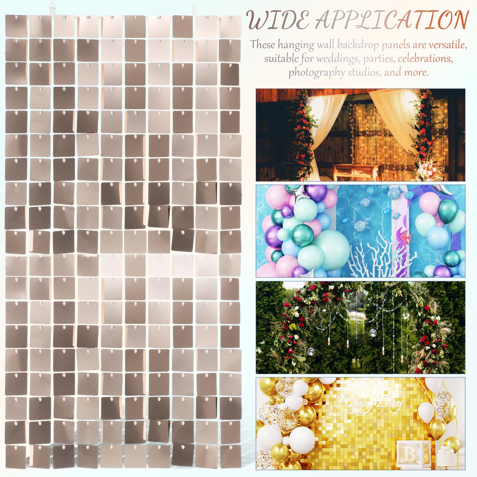 Fond Scintillant à Paillettes 30 Pièces en PC Pet pour Décor Mural