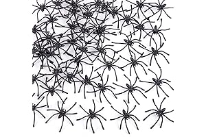 120 Pc Lifelike Plastic Black Spiders for Spooky Halloween Decor
