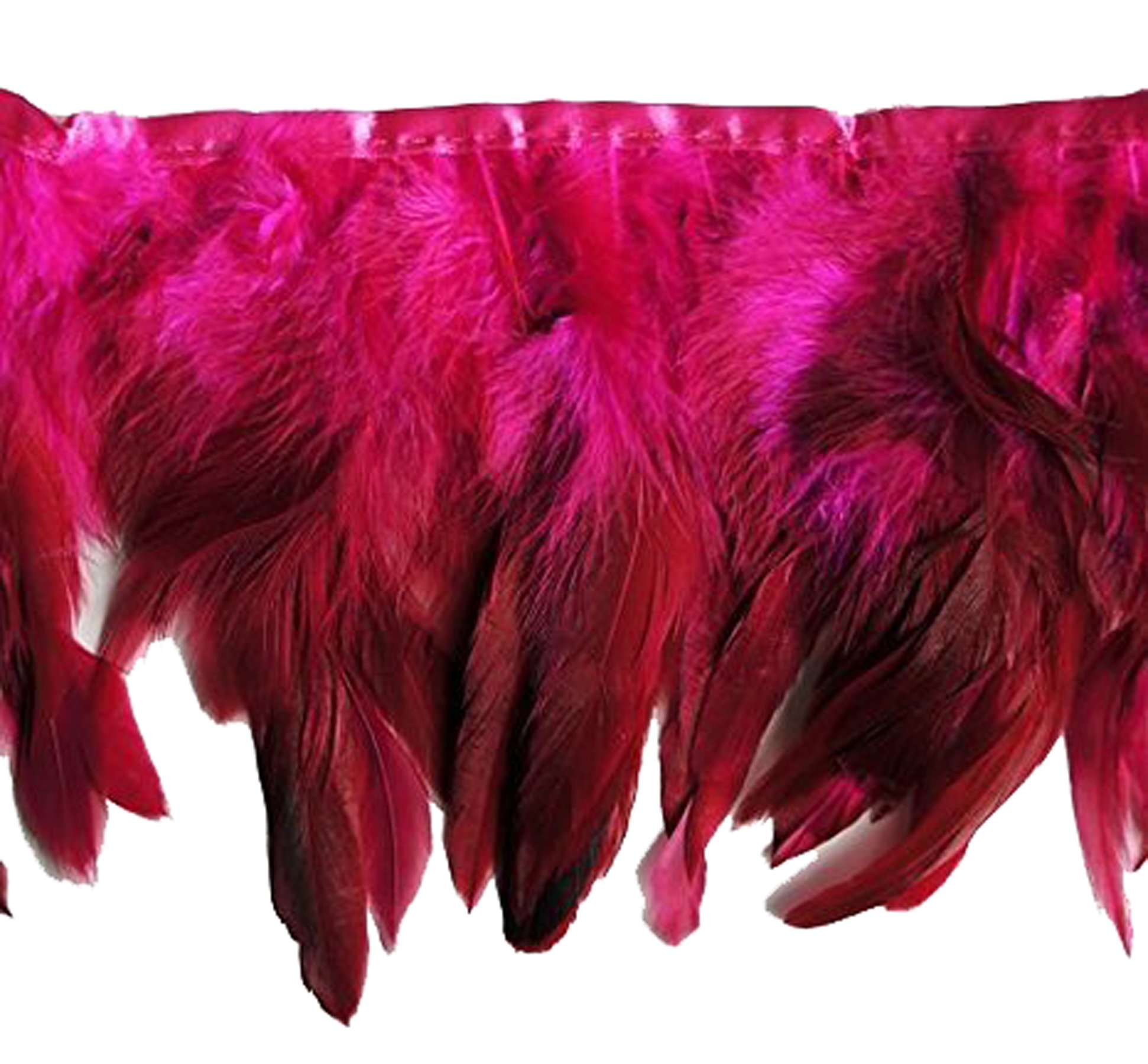 Plume de coq double couche rose DU07, galon de qualité supérieure 2 m