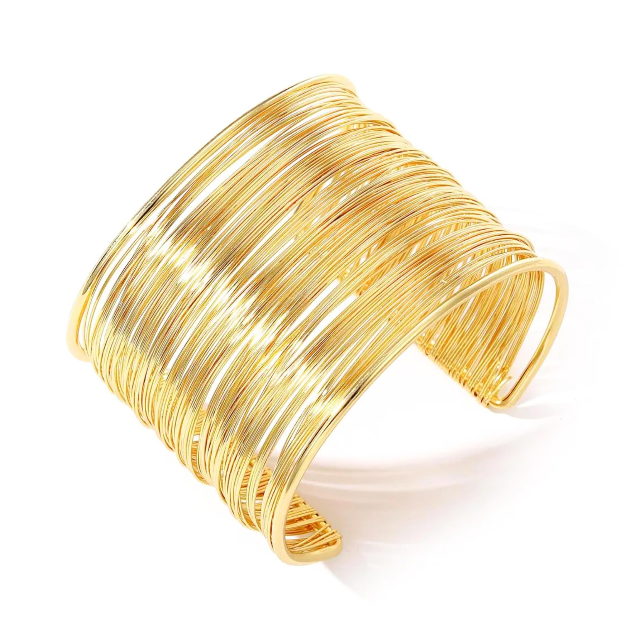 SALVE Chunky Gold Stainless Steel Bangle Stack Golden Bangle Bracelet for Women | Anti-Tarnish, Free Size Fancy Cuff Bracelet for Girls Aesthetic | Valentines Gifts for Women (B0CV4CJ38H) Amazon Price History, Amazon Price Tracker