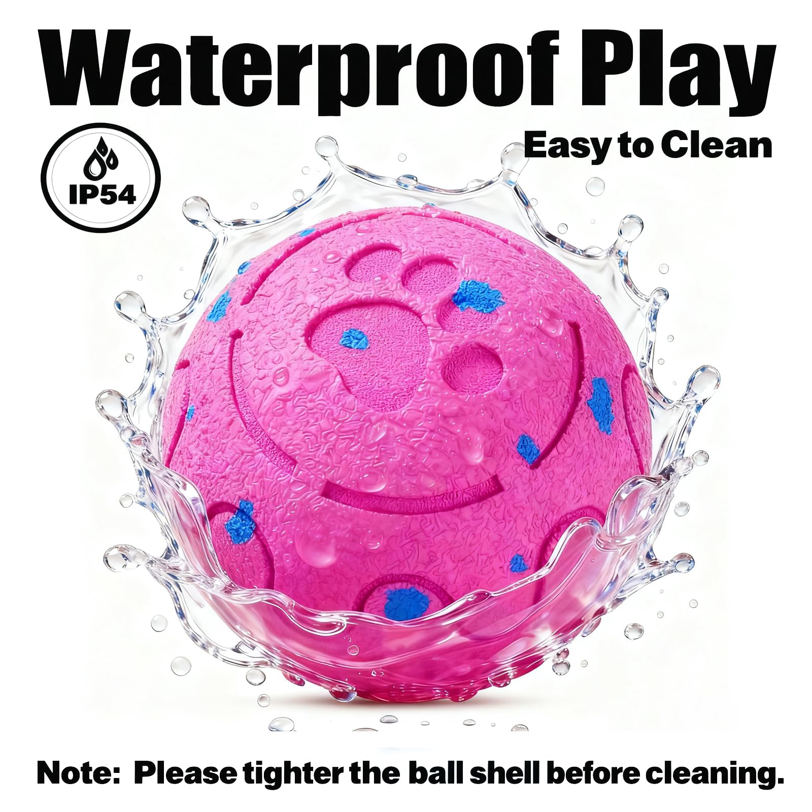 Active Rolling Wicked Ball - Juguete para perros que se mueve automáticamente y salta, evita obstáculos inteligentes, material E-TPU, IP54 impermeable, bola interactiva para perros medianos