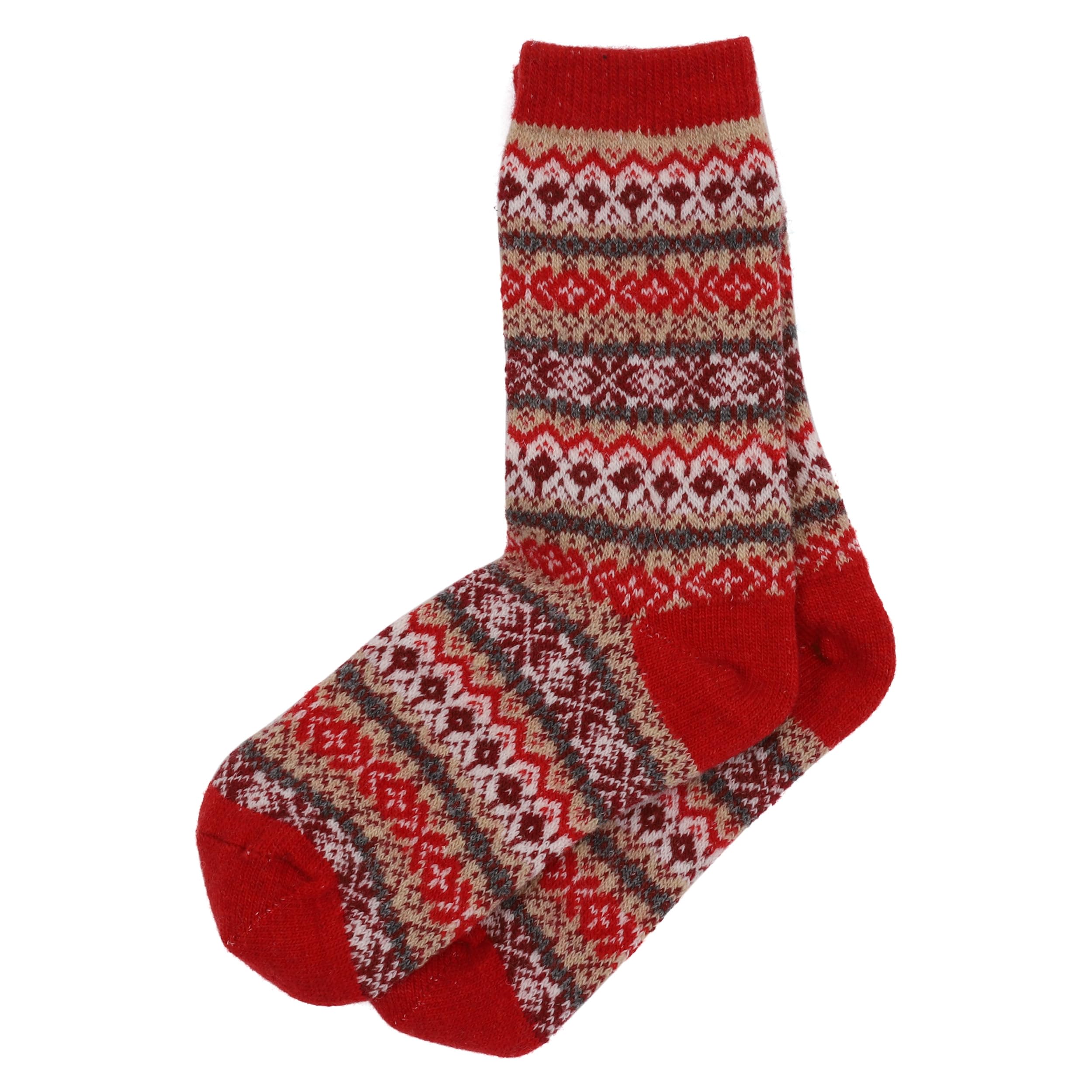 Icewear Unisex Red Skrúður Wool Blend Nordic Socks (, 43-46)