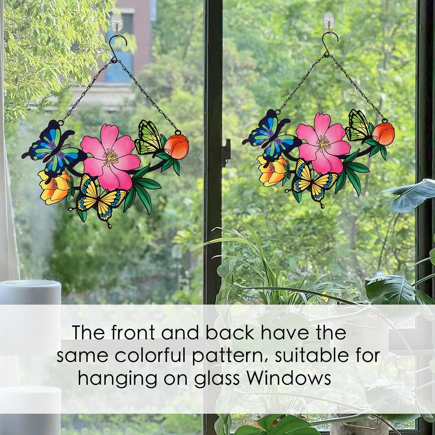 Metal Butterfly and Flower Wall Art Decor for Your Patio, Garden, Fence Art Decor, Indoor and Outdoor Hanging，Gift for Family Friends
