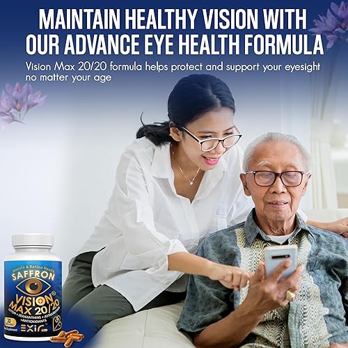 Miniatura 5 de EXIR Vitaminas para los ojos, luteína, astaxantina azafrán, zeaxantina, semilla de uva, suplemento de cúrcuma para flotadores, tensión, presión,