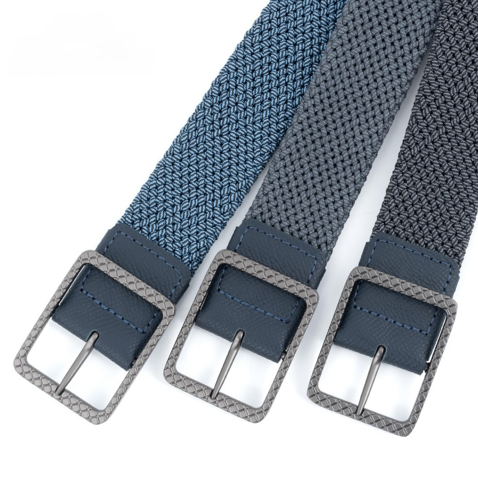 Taktische Gürtel Herren Gewebter No-Punch-Doppelschicht-elastikband-Gurt Für Golf-Sporthosen Herren-dunkelblau-110cm