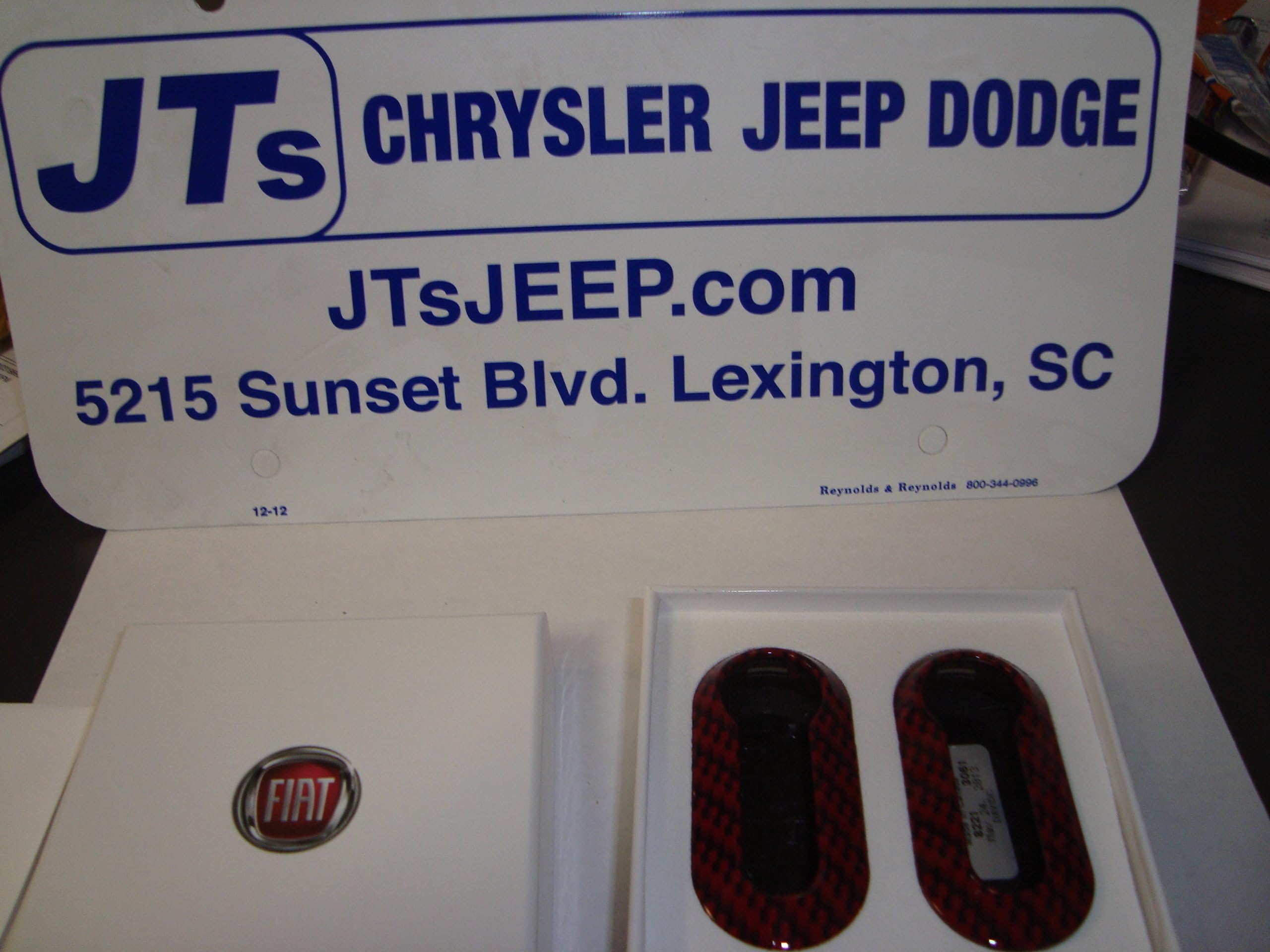 FiatKey Covers Set of 2 Red/black Plaid Design