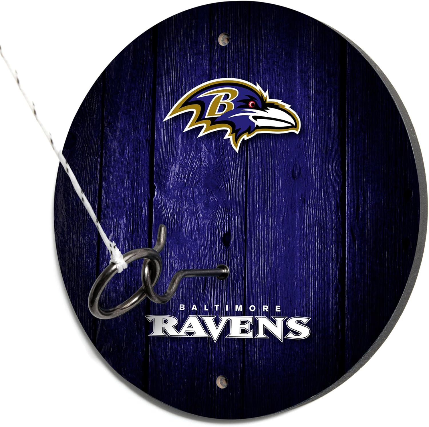 Solid Wood NFL Hook & Ring Toss Set with Direct Print HD Team Graphics – Easy Hang Hook and Ring Toss Target – Great Gift for Any Football Fan! Ring Toss Family Game for a Game Room, bar or Garage!