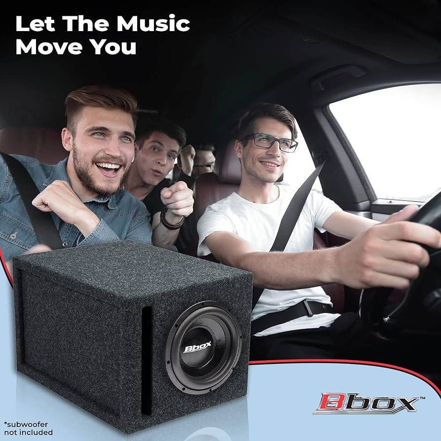 8 Inch Subwoofer Atrend 8 Inch Vented Enclosure Carpeted Car Subwoofer Speaker Box - Improves Audio Quality, Sound And Bass - High Grade MDF Construction With Nickel 8 Inch Subwoofer Box