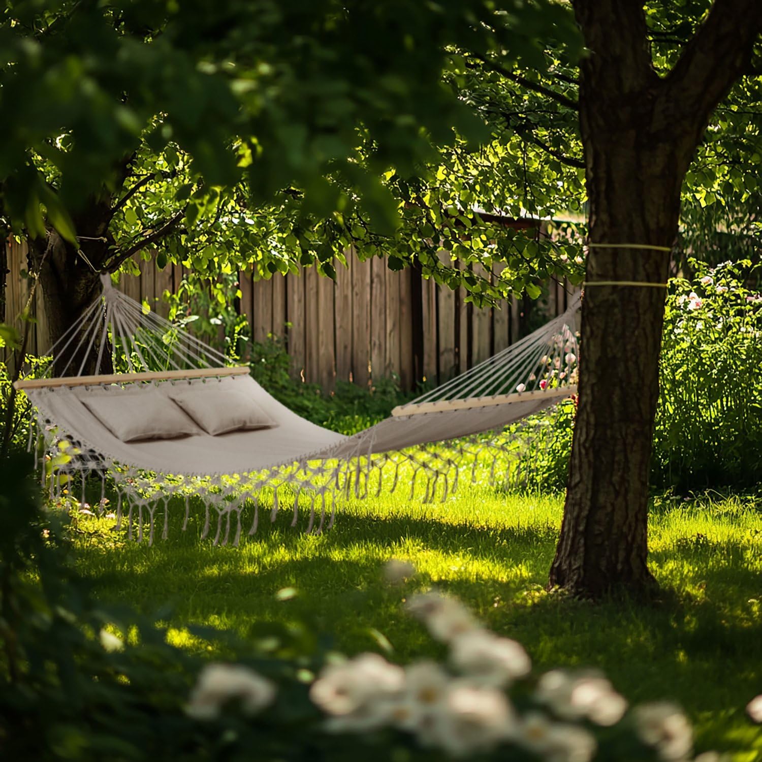 Amaca - 200x150 cm, fino a 220 kg - Amaca Boho per esterno, giardino e balcone