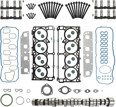 5.7L Hemi 2003-2008 Camshaft MDS Lifter Kit Head Gasket Bolt Set 53021730AC | Fits for 2003-2008 Dodge Ram 1500 2500 3500 Durango Chrysler Jeep Commander Grand Cherokee