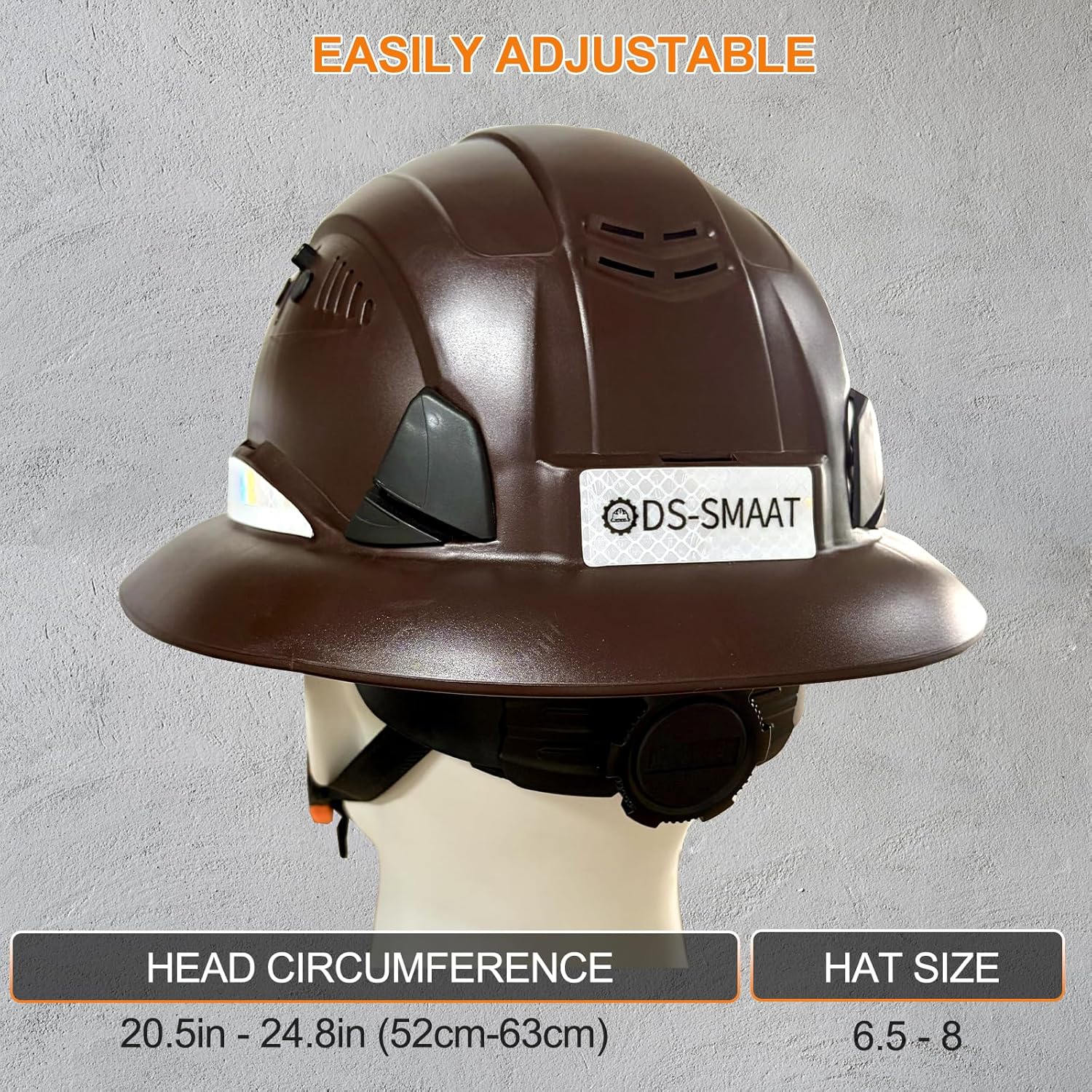 Full Brim Hard Hat ANSI Z89.1 Type 1 & OSHA Certified Safety Helmet with Glasses and Cooling Towel,with 6-Point Suspension & Adjustable Vents
