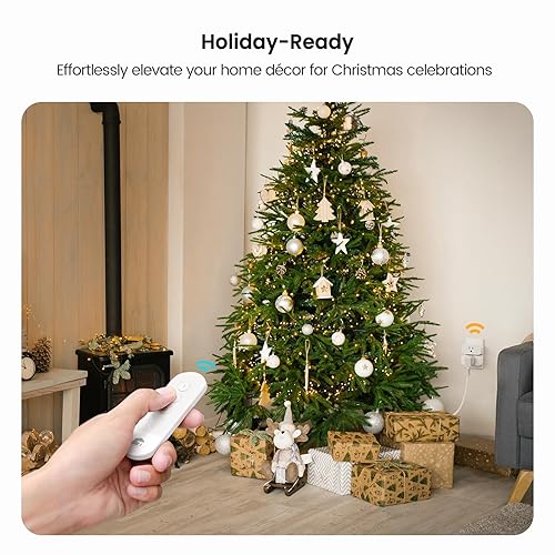 Miniatura 8 de TREATLIFE Paquete de 3 mini enchufes de salida de control remoto con control remoto magnético, interruptor de luz inalámbrico de 15 A1800 W para