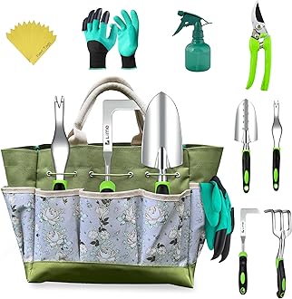 Heavy Duty Garden Tools 23 Pieces Floral Set - Rust Proof, Non-Slip, Durable Gardening Supplies - Ergonomic Hand Tools - Ideal Gardening Gifts for Women, Men Mom, Dad