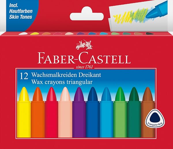 FABER-CASTELL 120024 Dreikant-Wachsmalkreide, 24er Etui, 1 Stück - 4