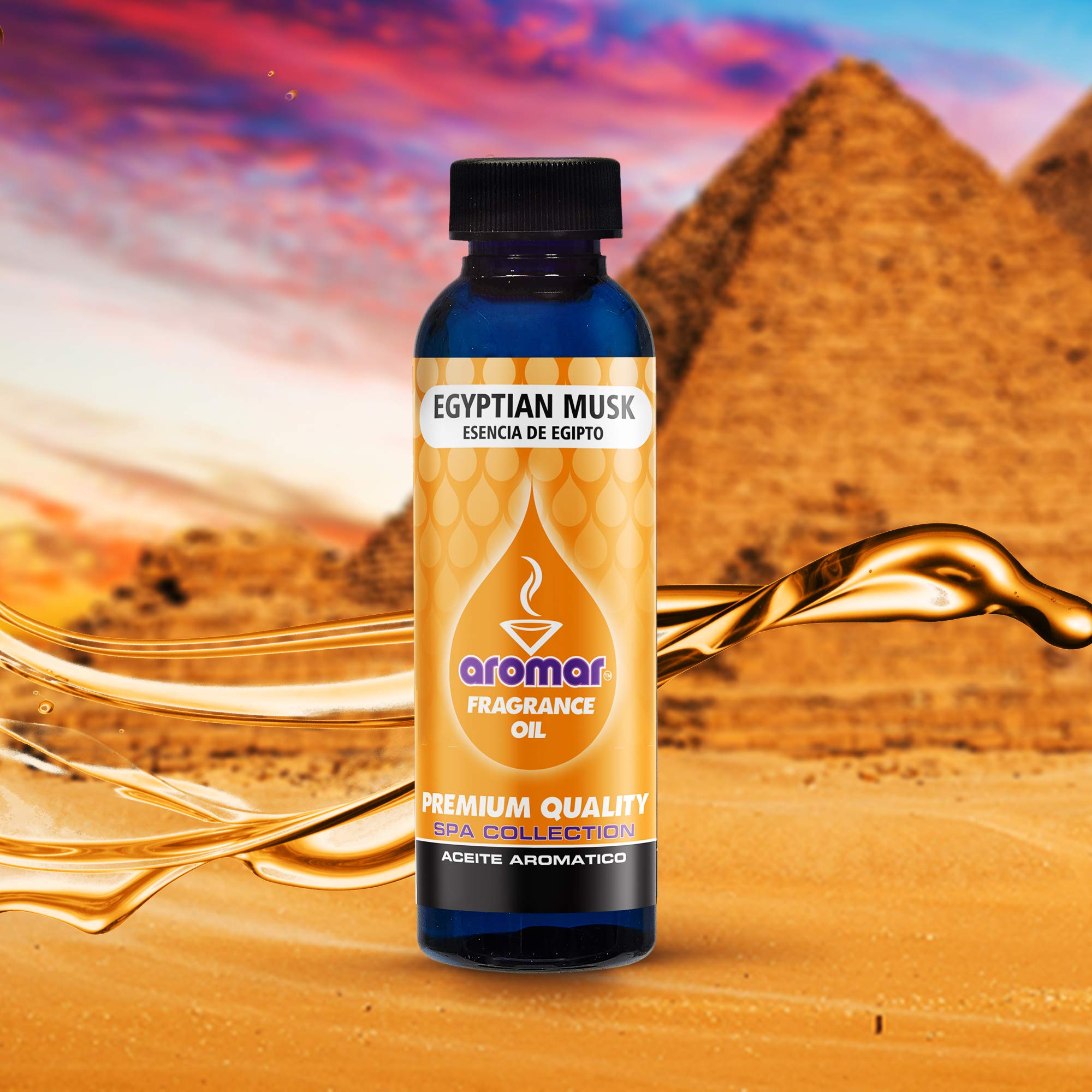 AROMAR Premium Fragrance Oil, 4oz Bottle 3 Pack Long Lasting Aromatic Scent, Fresh and Revitalizing Aromatherapy for Living Room, Bedroom, and Kitchen 12oz Egyptian Musk
