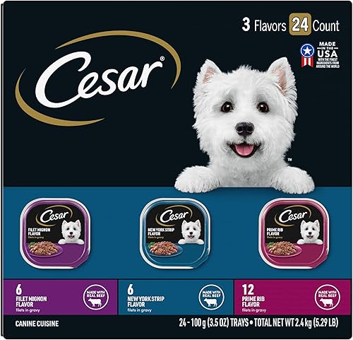 Cesar Gourmet - Paquetes variados de alimentos húmedos para perros 24 bandejas