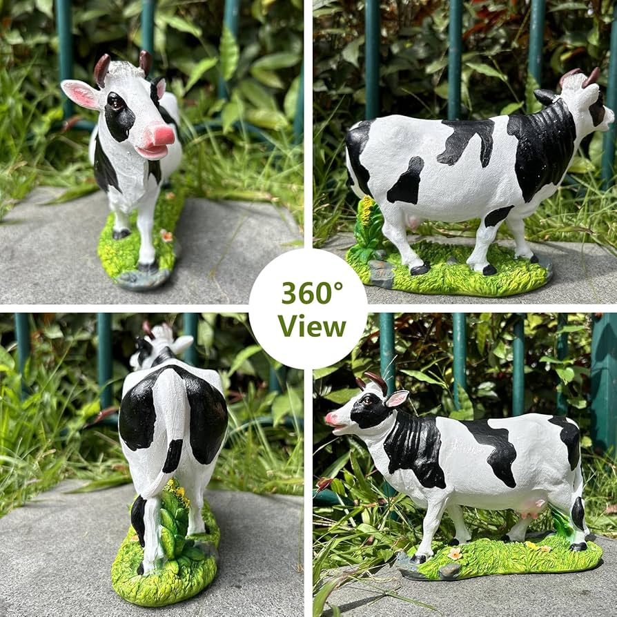 Amazon.co.jp: XKFLAUHM ホルスタイン牛の置物 8.75インチ x 6.7