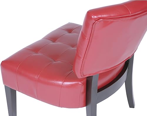 Miniatura 9 de Roundhill Furniture AC002GY - Silla maxi grande, modelo Bally Blended, silla de piel, color gris., Madera Noble, Rojo Rojo