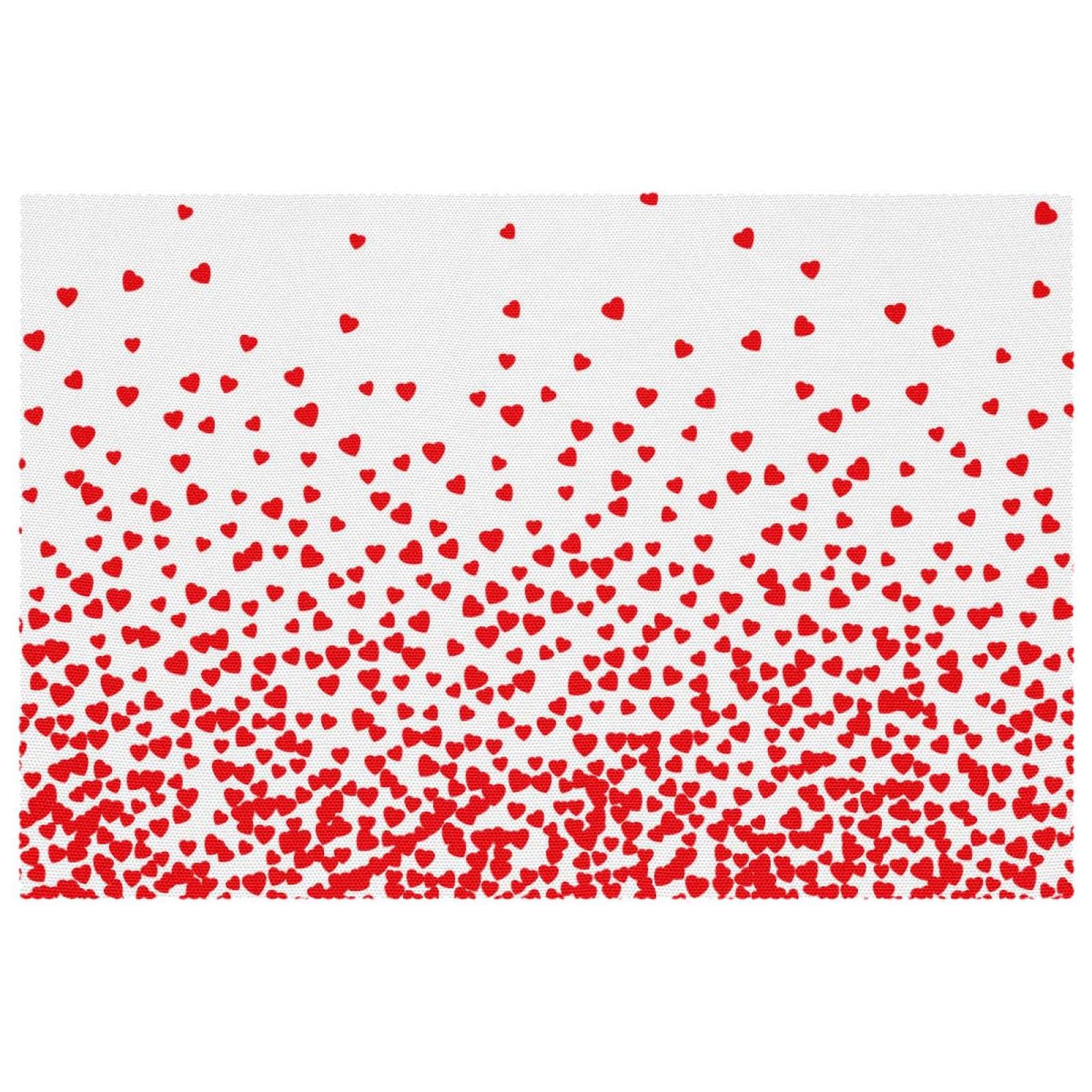Set de table à motif cœur rouge de 30x45 cm pour salle à manger antidérapant lot de 6