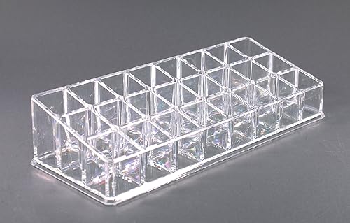 Miniatura 3 de Estuche de maquillaje acrílico transparente y lápiz labial o soporte para brochas con 24 compartimentos