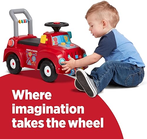 Miniatura 20 de Radio Flyer Coche de juguete con 17 actividades interactivas, sentado a pie para edades de 1 a 3 años, cuenta con almacenamiento integrado, opciones