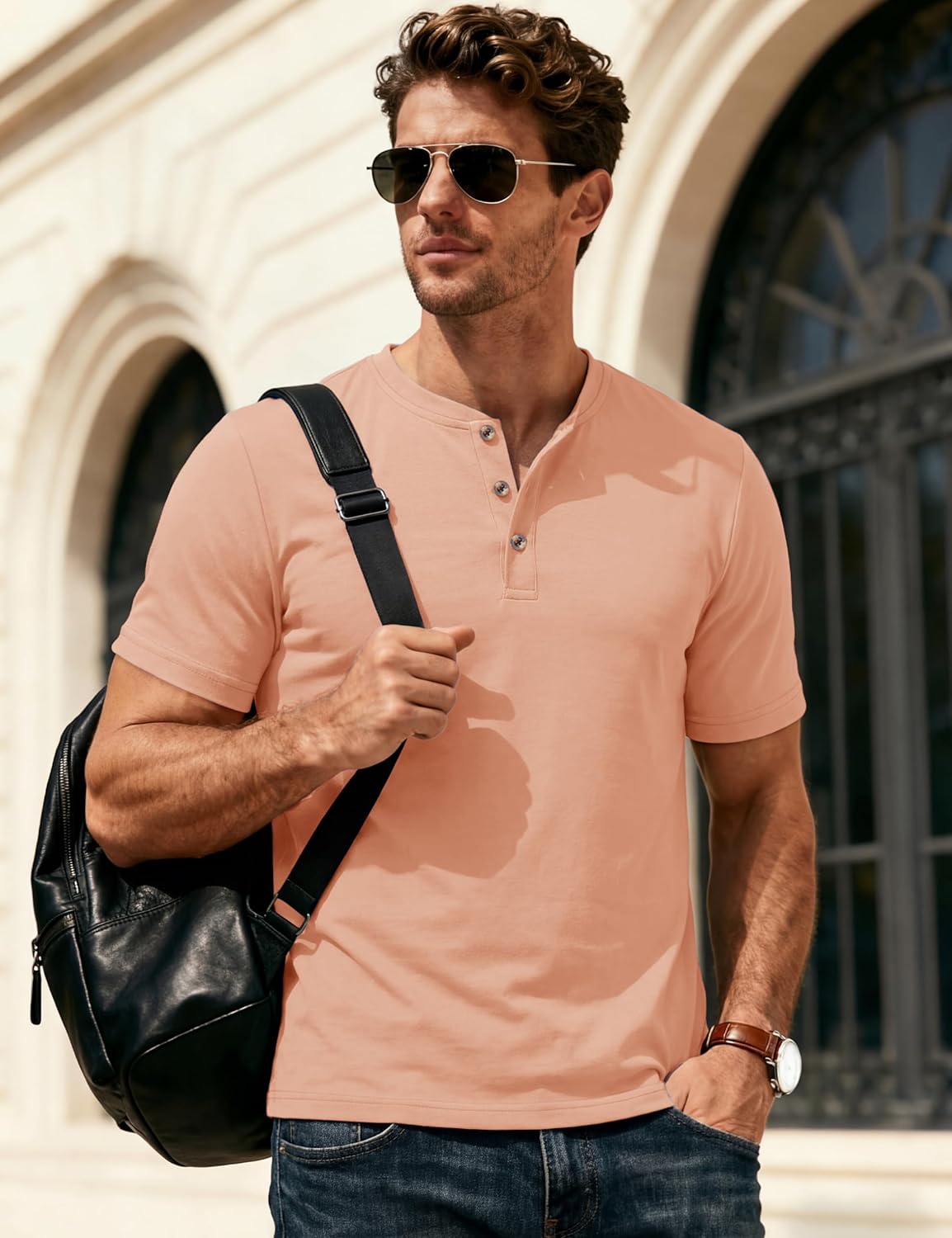 MAGCOMSEN Men's Henley Short Sleeve Shirt Moisture Wicking Lightweight Cotton T-Shirts Casual Summer Basic Tee Shirt - Image 2