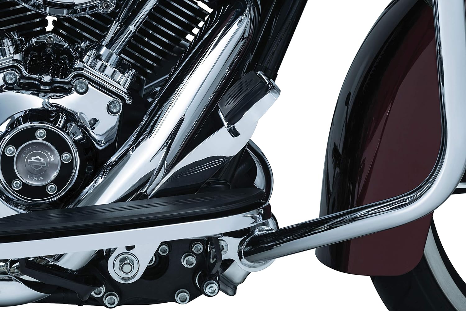 Kuryakyn 9671 Gloss Black Extended Brake Pedal Without Fairing Lowers: 2014-19 Harley-Davidson Touring and Trike Motorcycles