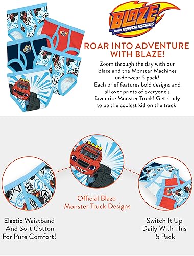 Miniatura 7 de Blaze and the Monster Machines Paquete de 5 calzoncillos para niños Monster Trucks