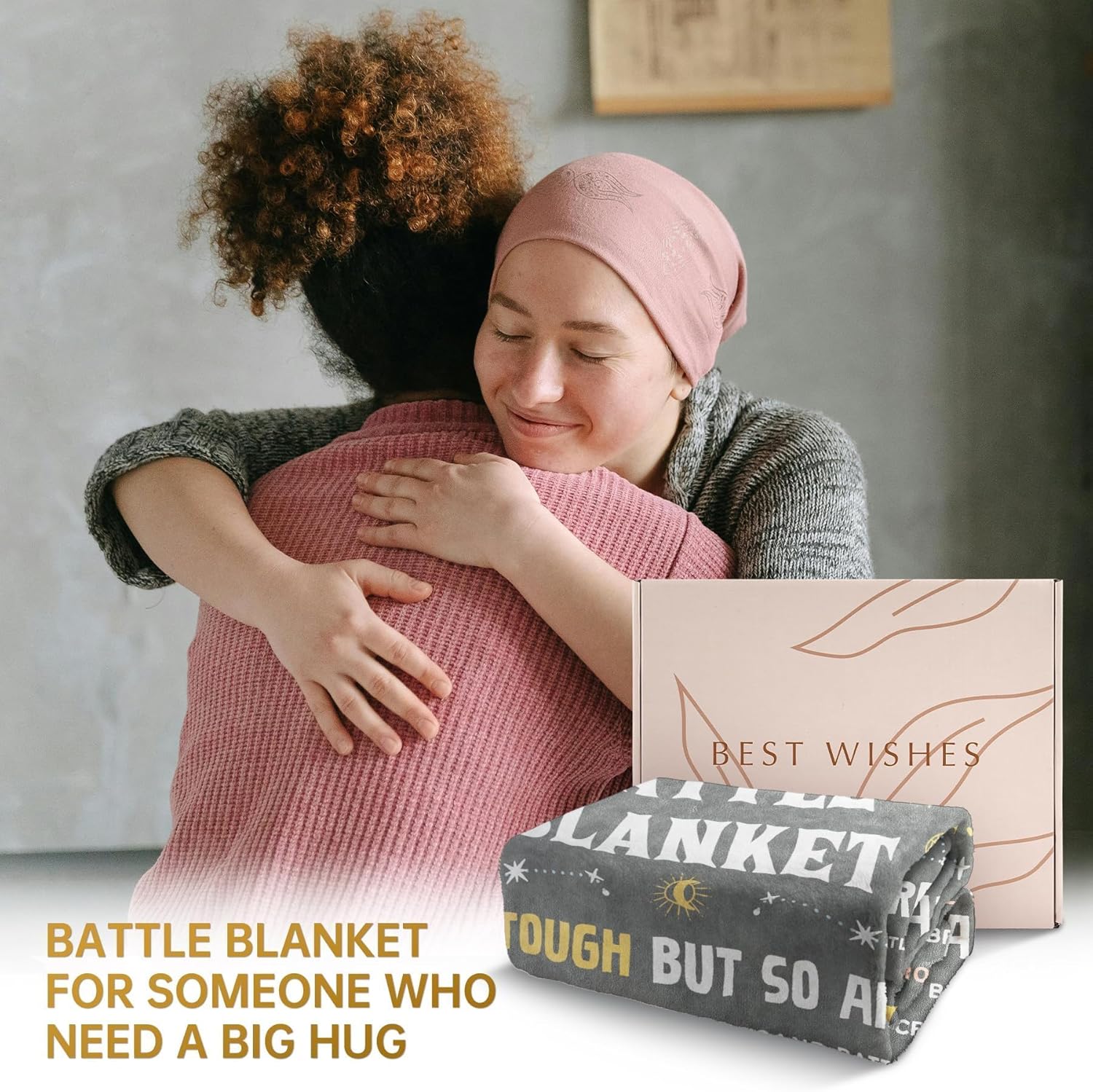 SteadStyle Cancer Care Gifts for Women, Get Well Soon Gifts Blanket for Her Him, Cancer Fighter Inspirational Quote Chemo Patient Gift - Meaningful Caring Message Battle Blanket - Image 2