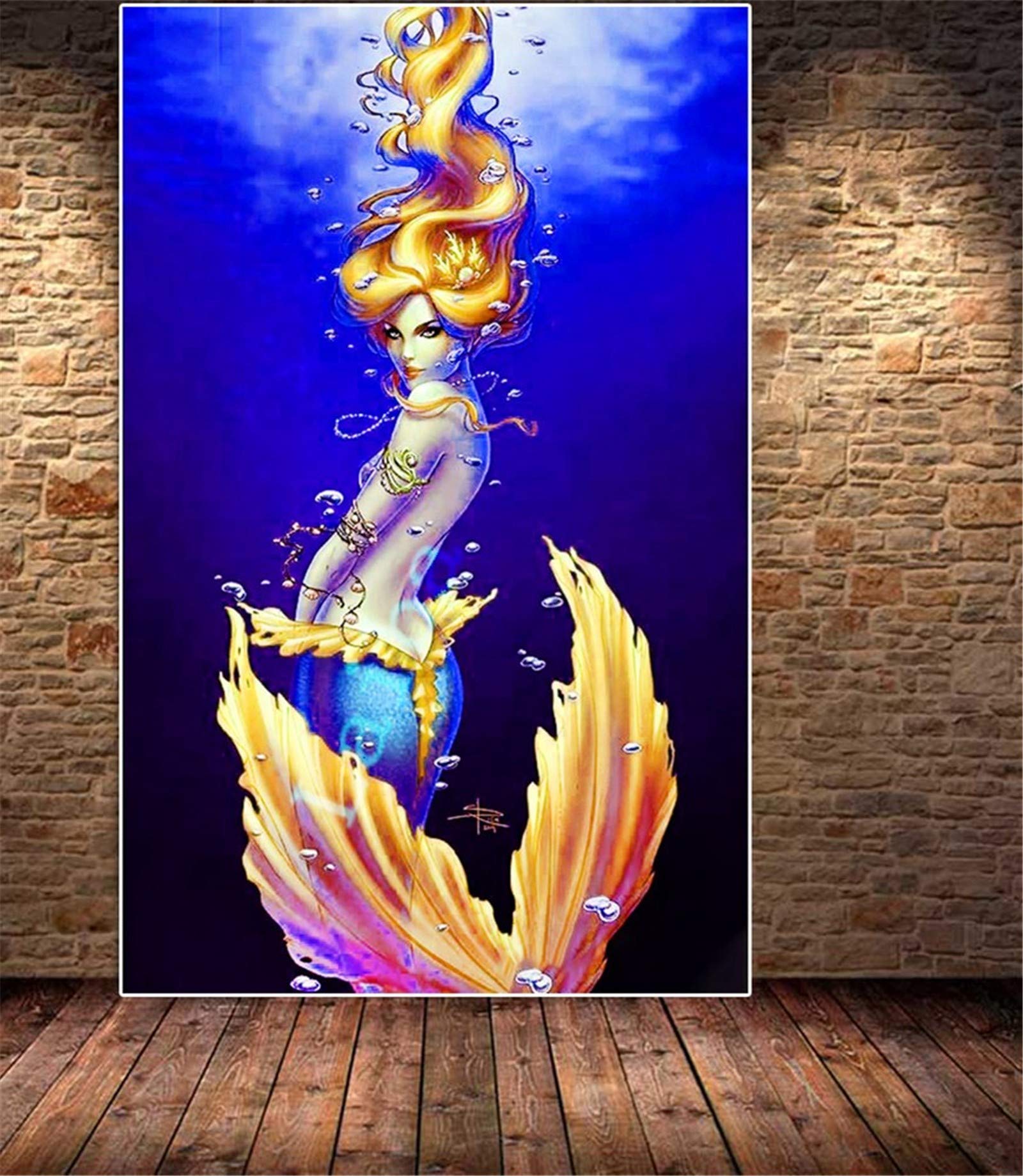 Peinture diamant sirène 5D kit adultes à offrir en cadeau de loisir créatif ou décoration murale