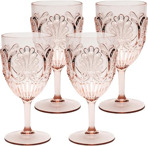 KOMOREBI Copas de vino acrílicas inastillables copas de plástico irrompibles sin BPA y a prueba de caídas elegantes vasos para uso en interiores y