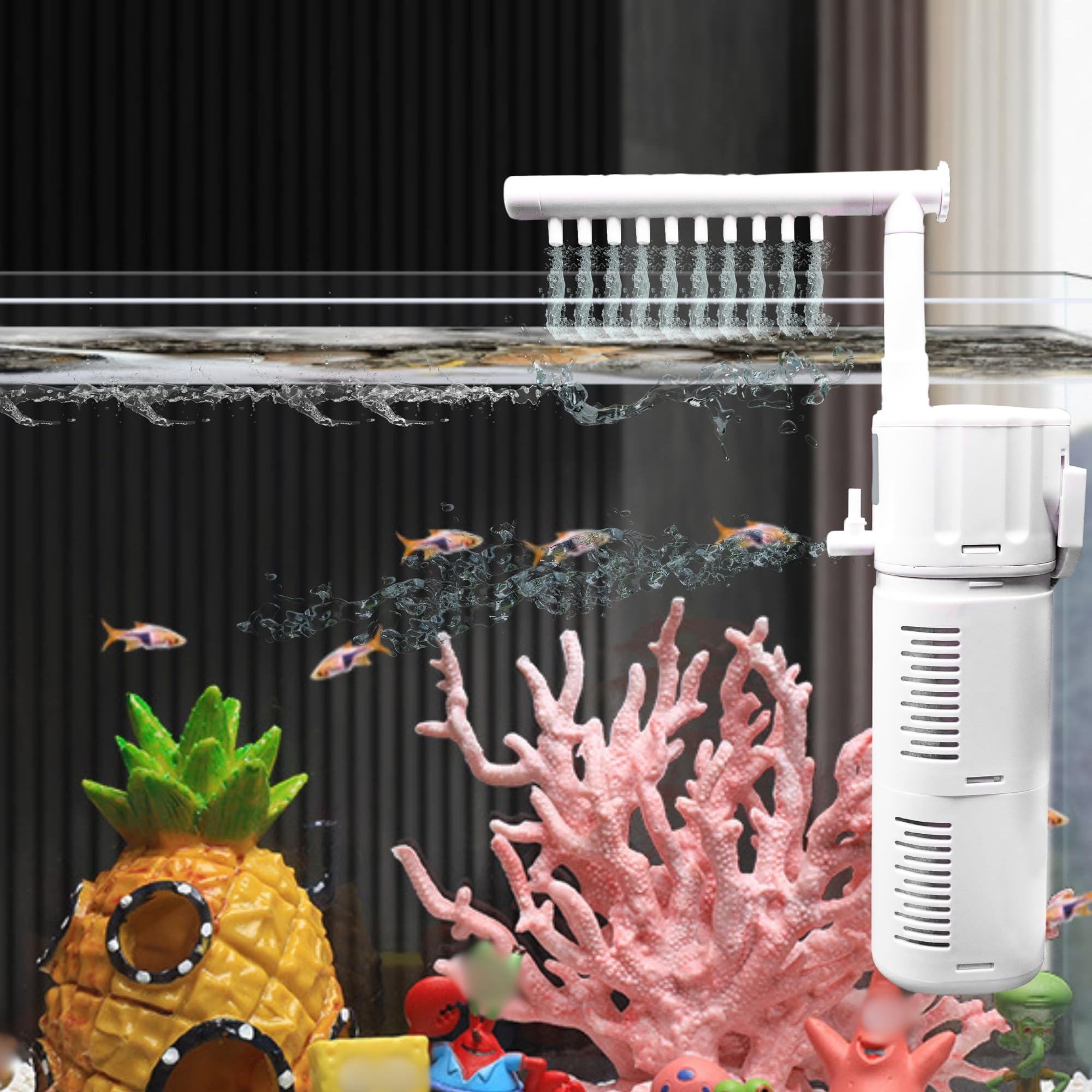 Buraq Fountain Aquarium Filter BL-98F | 9W | 650L/H - Multi-Function Submersible Filtration Pump, Submersible & Efficient Fish Filter, Aquarium Filters for Fish Tank (BL-99F | 18W | 1000L/H)-image-36