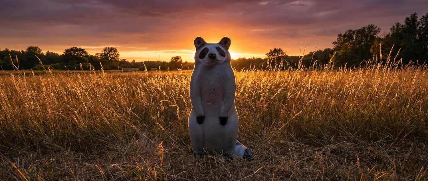 BIGSHOT Real Wild Raccoon 3D Archery Target – Life-Size EZ-Pull Self-Healing Foam, IBO Scoring Rings, Field-Point & Broadhead-Ready Small-Game Practice for Compound & Crossbows